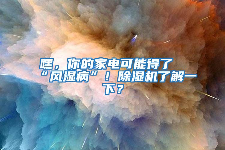 嘿，你的家電可能得了“風(fēng)濕病”！除濕機了解一下？