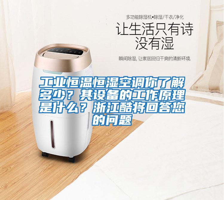 工業恒溫恒濕空調你了解多少?其設備的工作原理是什么?浙江酷將回答您的問題