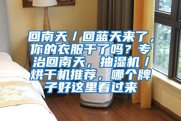 回南天／回藍天來了，你的衣服干了嗎？專治回南天，抽濕機／烘干機推薦，哪個牌子好這里看過來