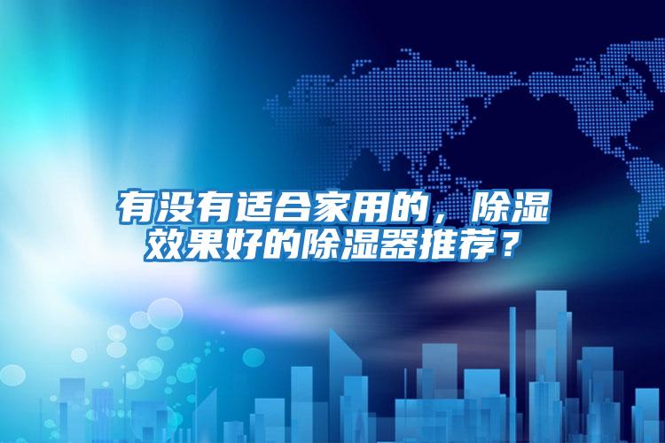 有沒有適合家用的，除濕效果好的除濕器推薦？