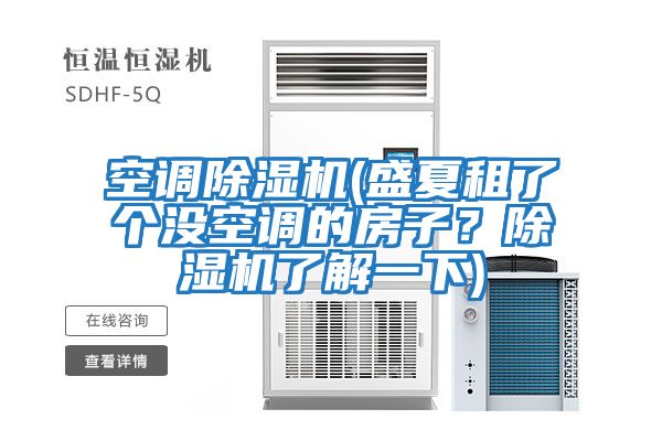 空調除濕機(盛夏租了個沒空調的房子?除濕機了解一下)