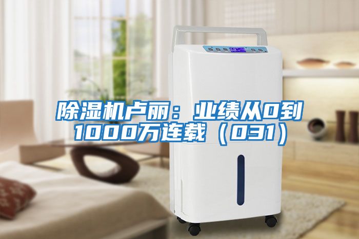 除濕機盧麗:業績從0到1000萬連載(031)